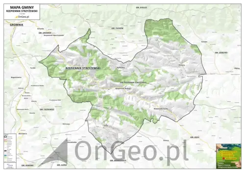 Mapa gminy Rzepiennik Strzyżewski